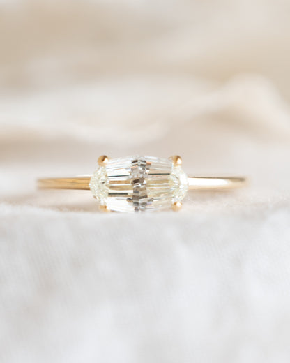 1.20 Oval Step Cut Diamond Engagement Ring in 14k