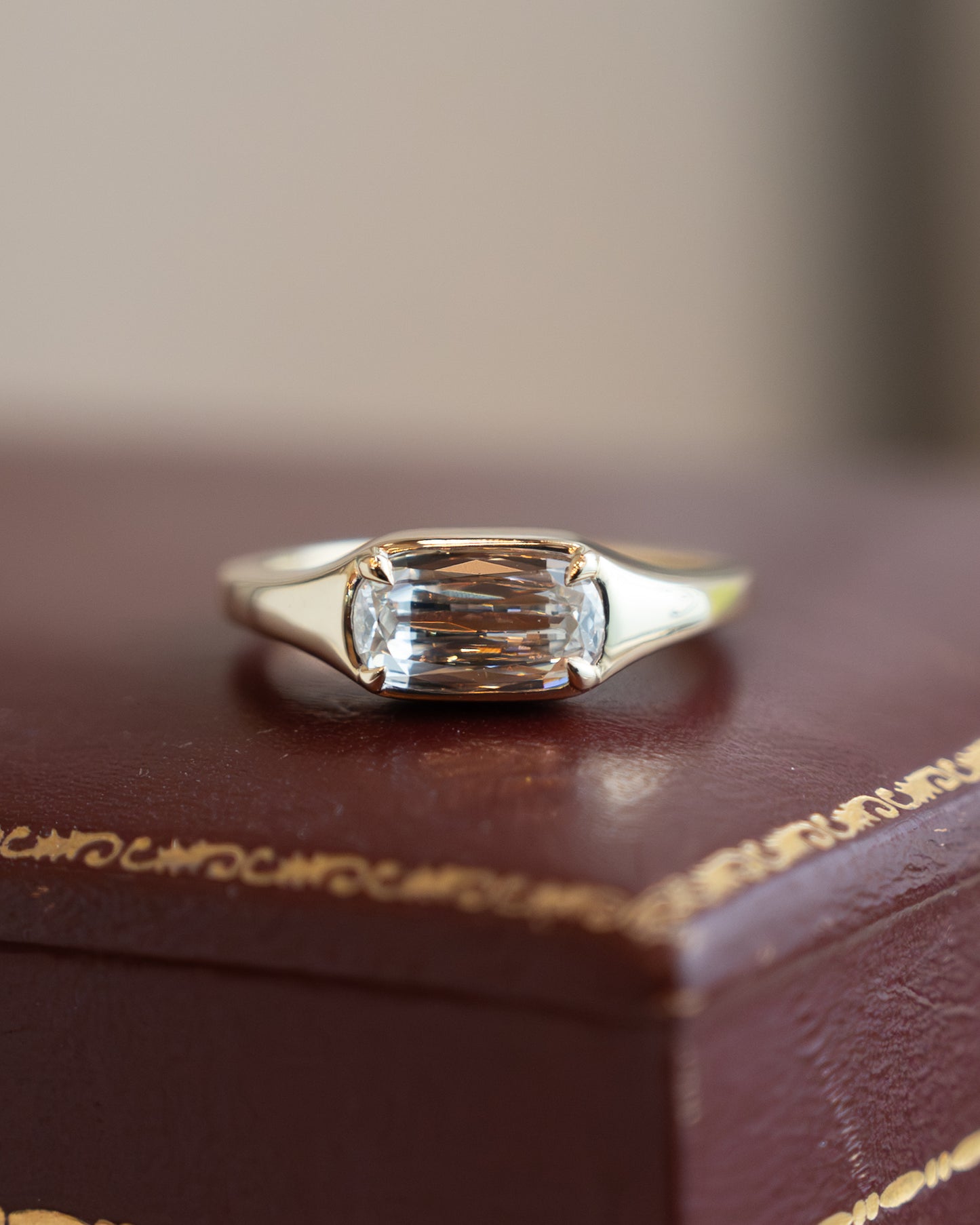 1.01 Cushion Diamond Engagement Ring in 14k Yellow Gold