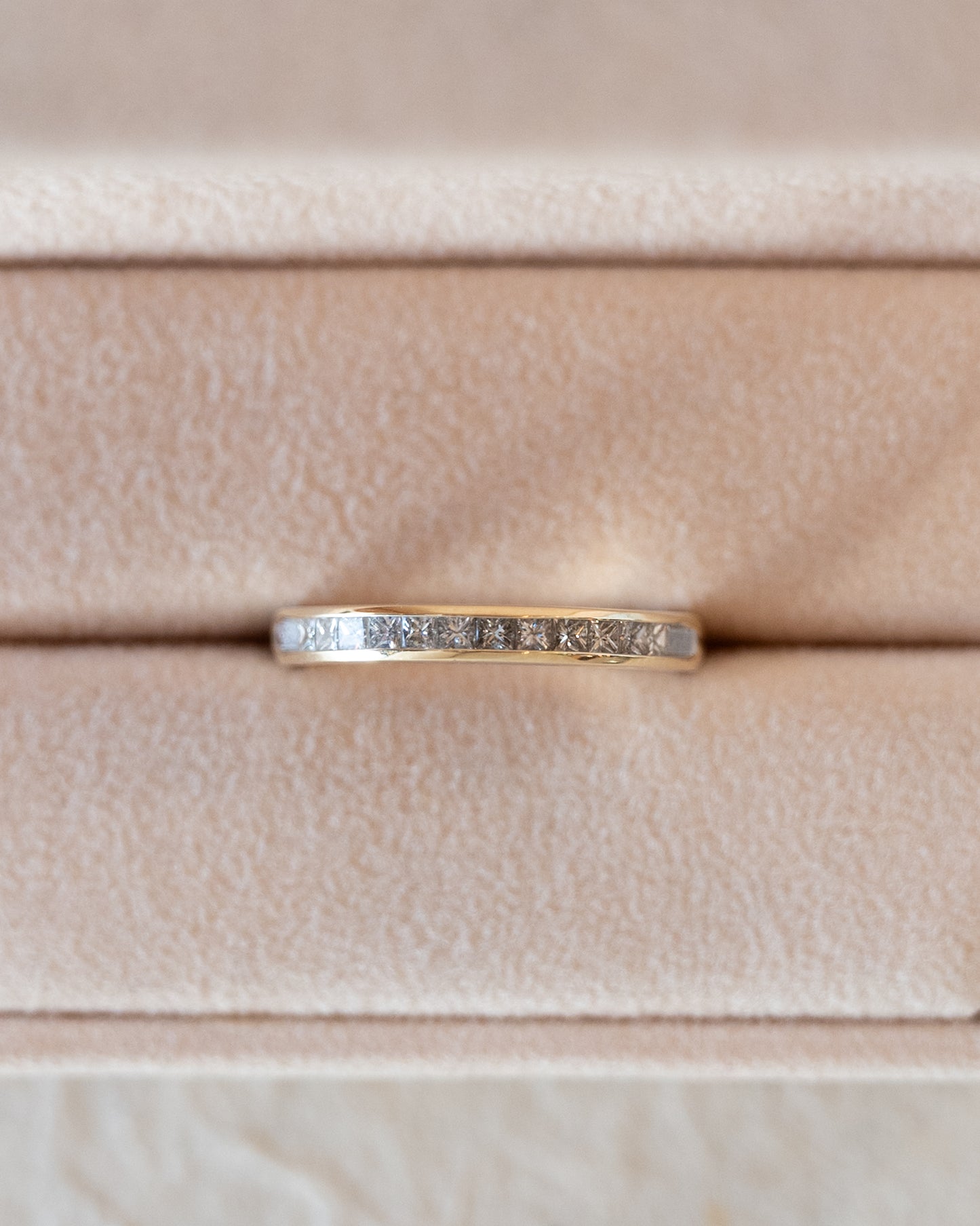 .50 Princess Cut Diamond Wedding Band 14k Yellow Gold