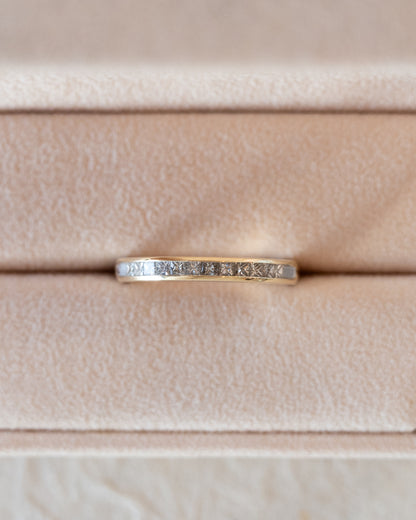 .50 Princess Cut Diamond Wedding Band 14k Yellow Gold