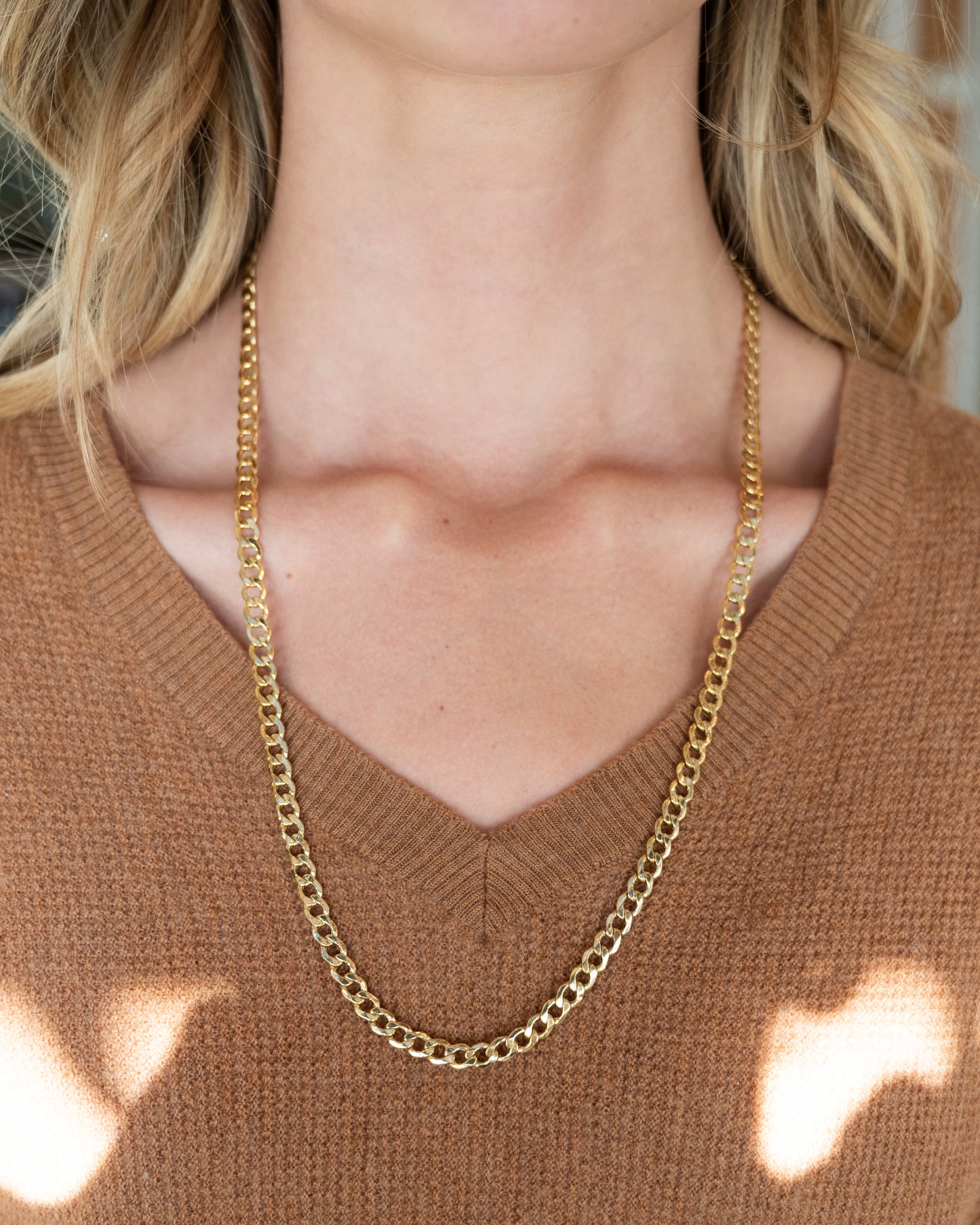 6mm Mens Curb Link Chain 10k Yellow Gold