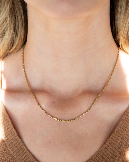 18 Inch Forzentina Chain Necklace in 14k Yellow Gold
