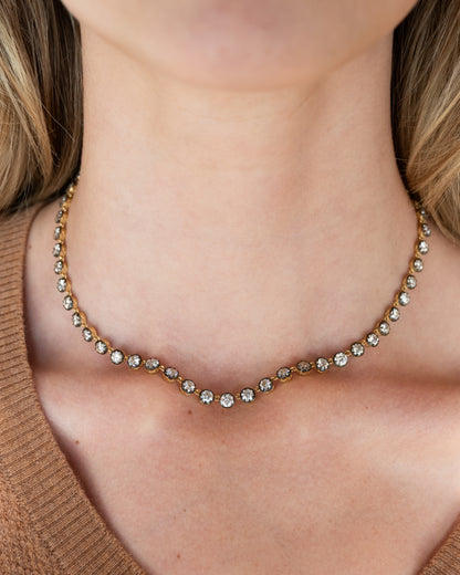 17 Carat Diamond Tennis Necklace 18k Yellow Gold