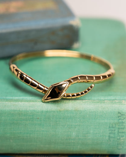 .03 Diamond Snake Bangle Bracelet 14k Yellow Gold