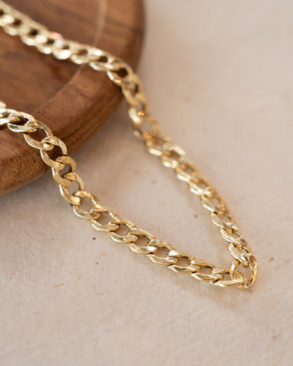 6mm Mens Curb Link Chain 10k Yellow Gold