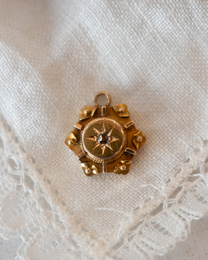 Vintage Victorian Diamond Star Charm 15k Yellow Gold