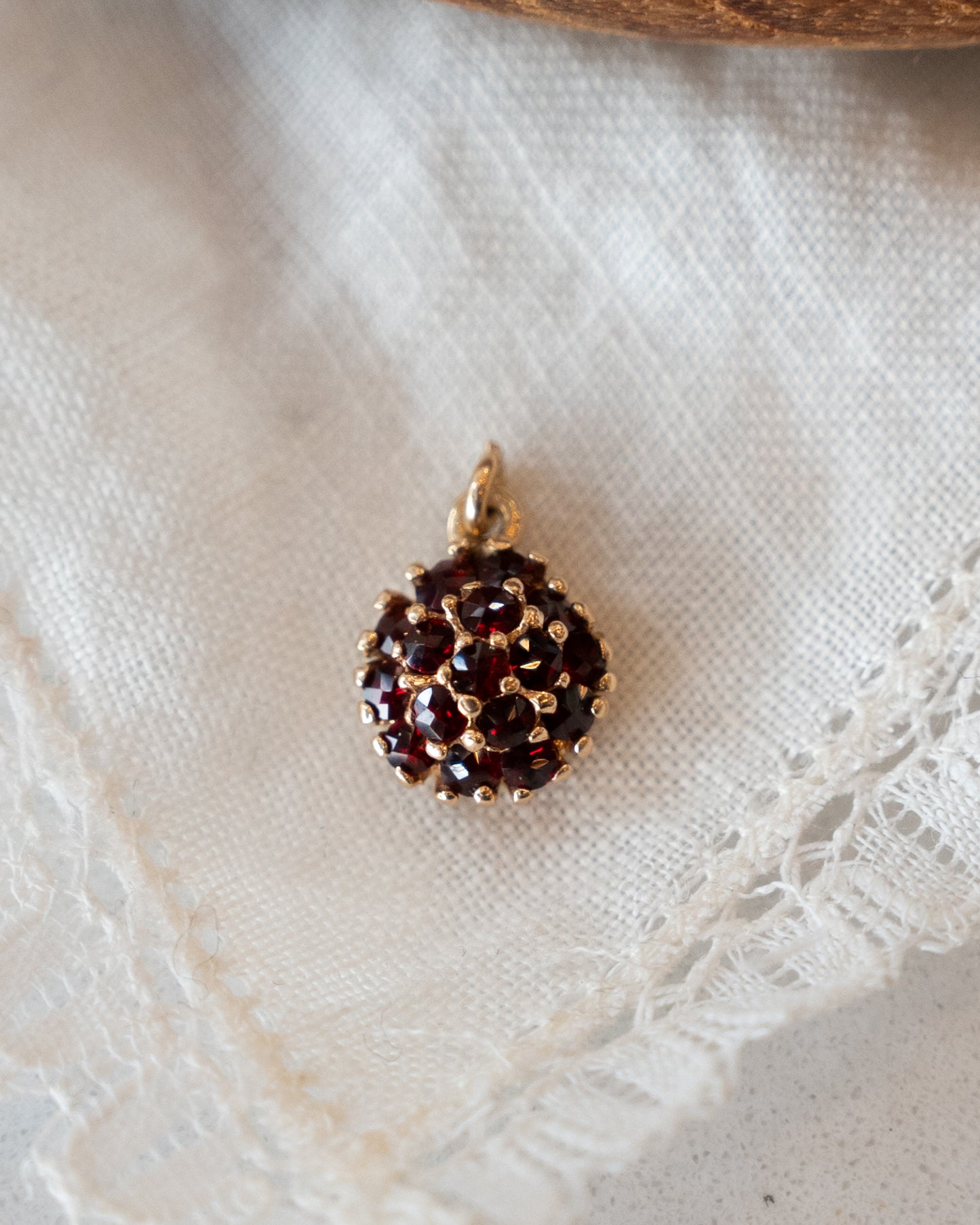 .56 Vintage Mid-Century Garnet Charm 14k