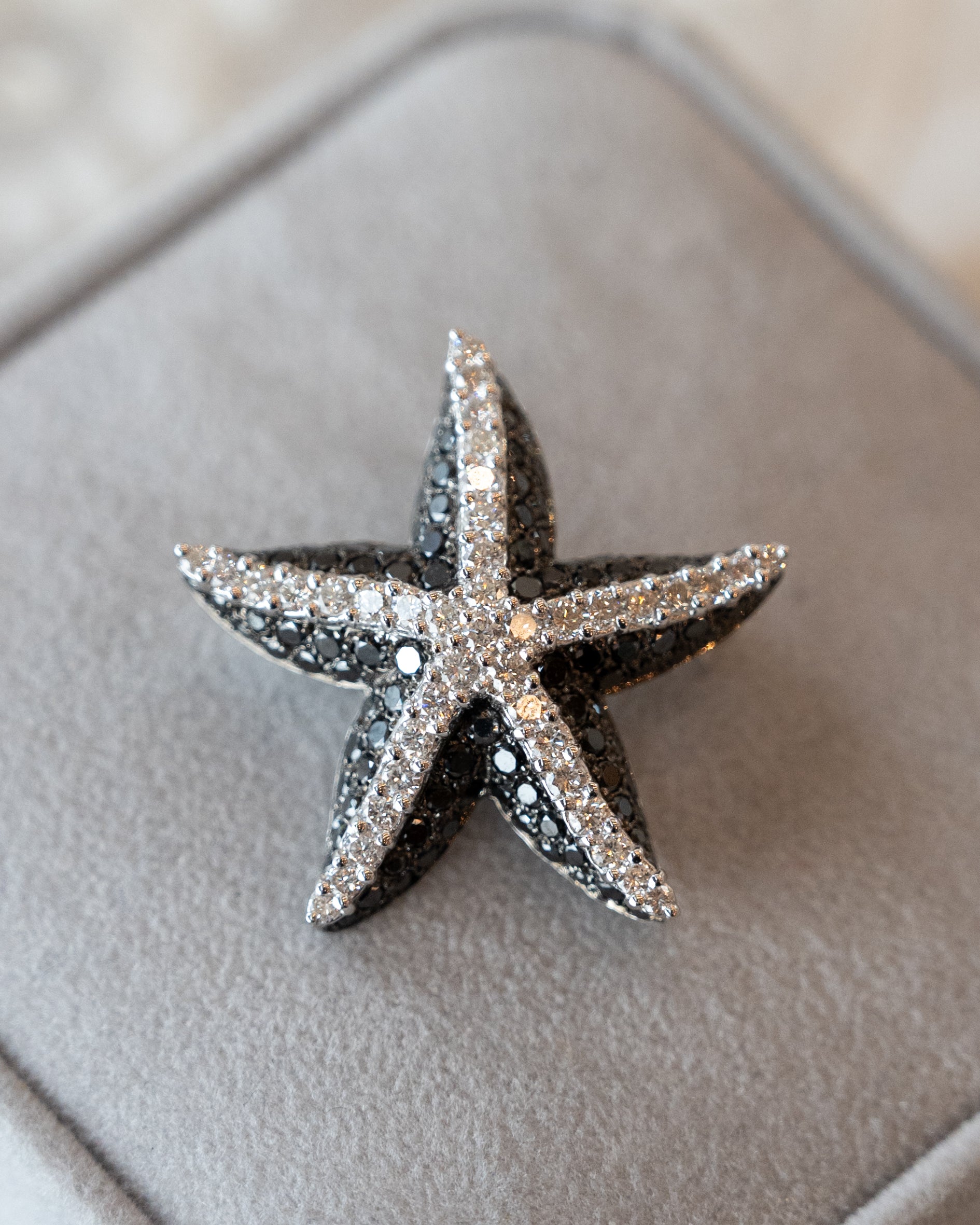 1.92 Starfish Diamond Brooch Pendant 18k White Gold – Filigree