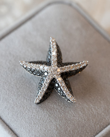 1.92 Starfish Diamond Brooch Pendant 18k White Gold