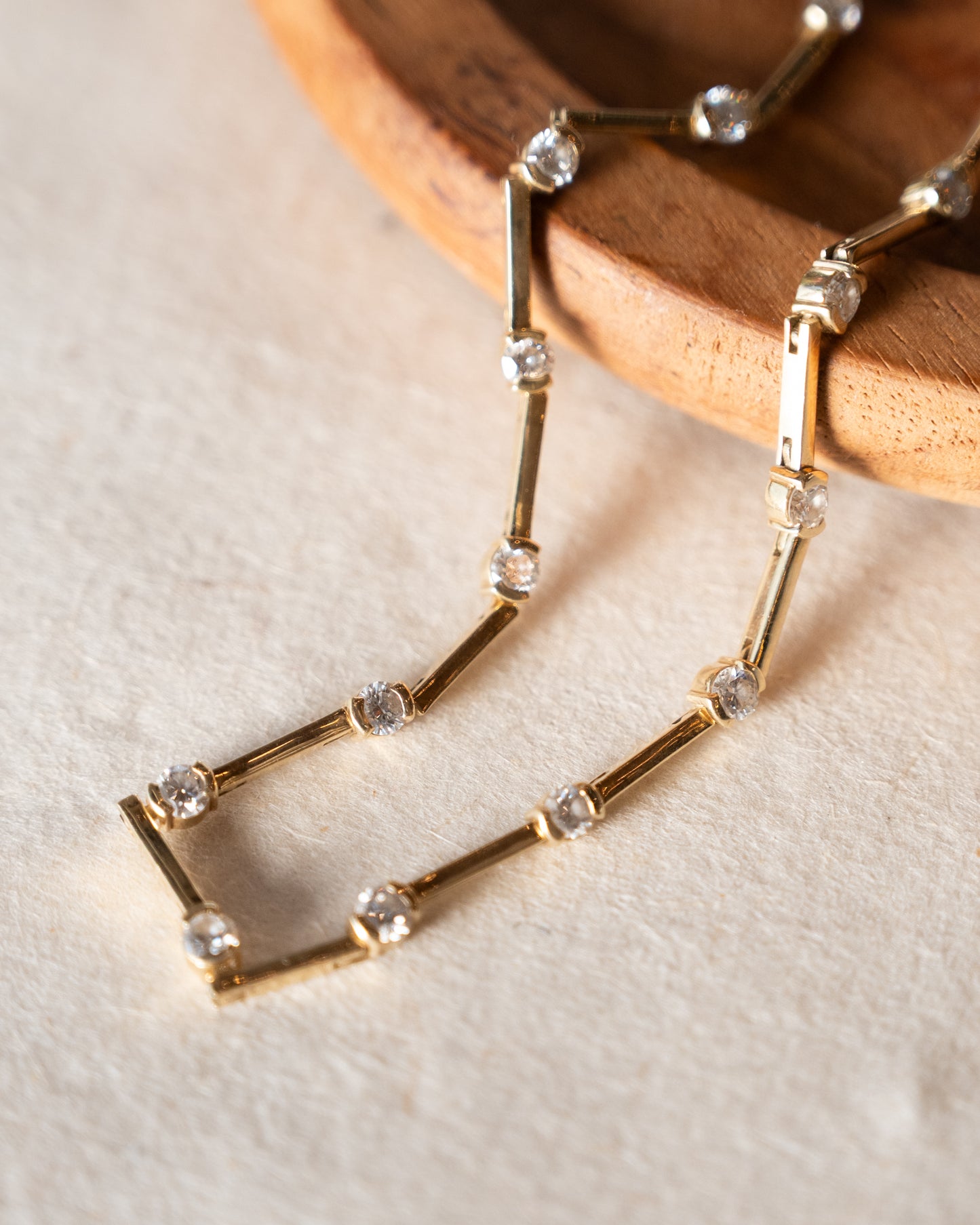 4 Carat Diamond Station Necklace 18k Yellow Gold