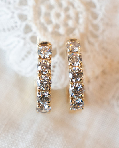 .90 Round Brilliant Diamond Hoop Earrings 14k