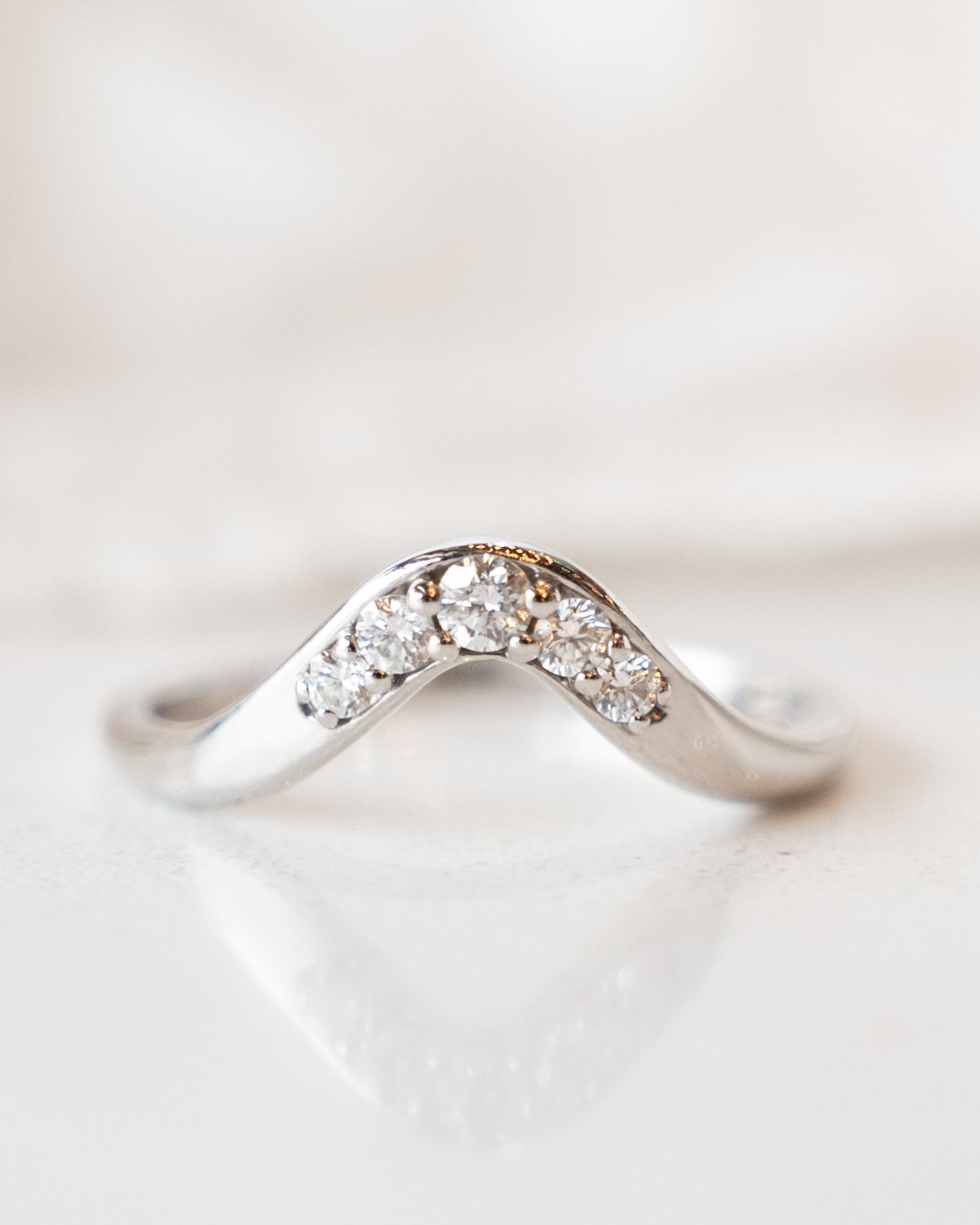 .18 Diamond Contour Wedding Band in 14k White Gold