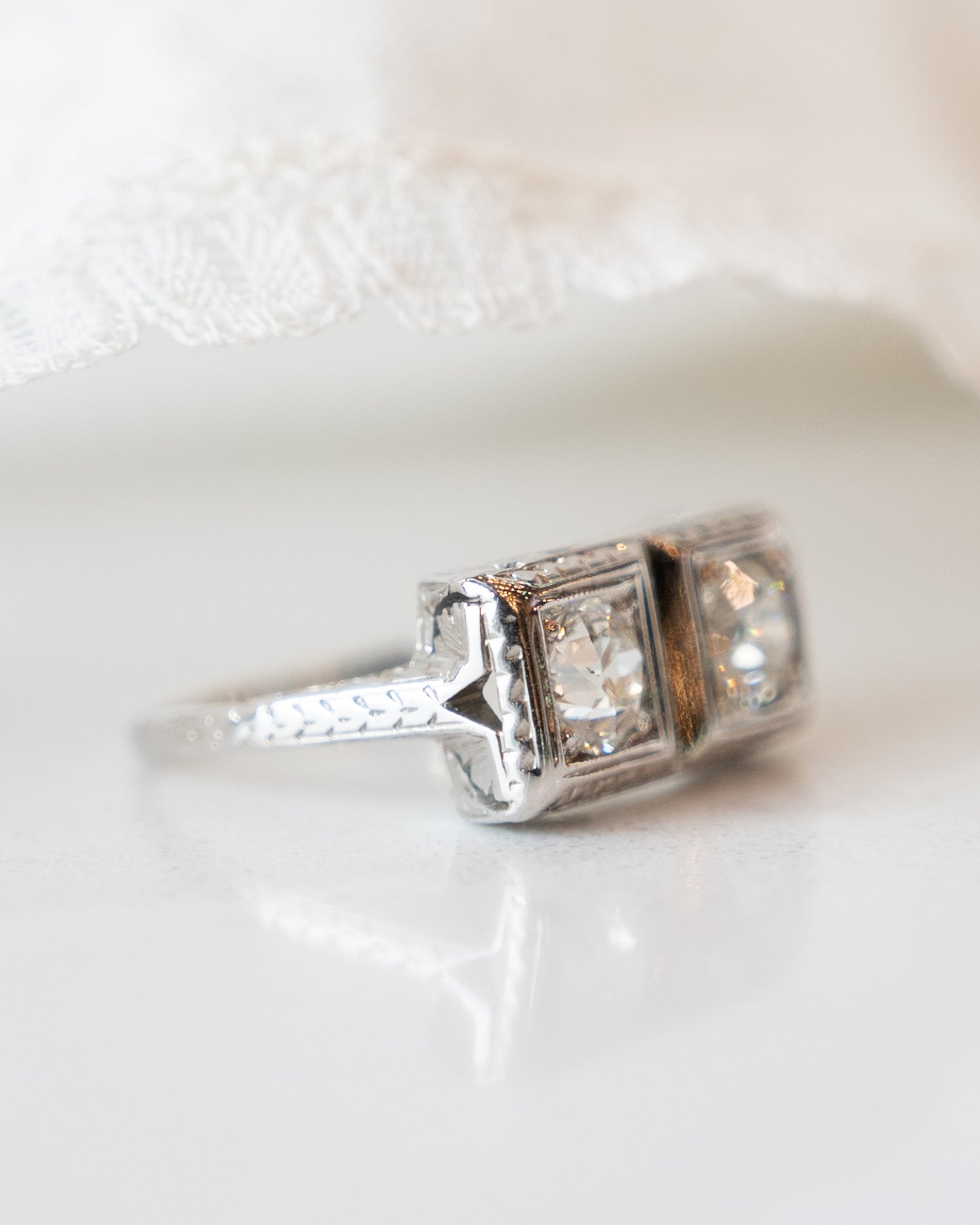 .95 Antique European Diamond Cocktail Ring 18k