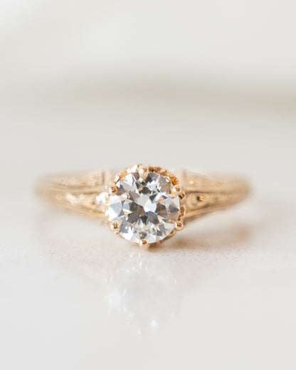 .88 Victorian Old European Diamond Engagement Ring 10k