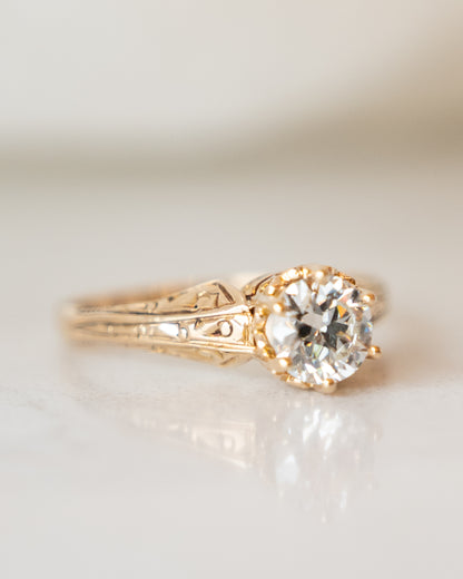 .88 Victorian Old European Diamond Engagement Ring 10k
