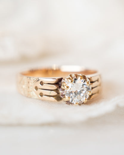 .65 Victorian Diamond Engagement Ring in 14k Rose Gold