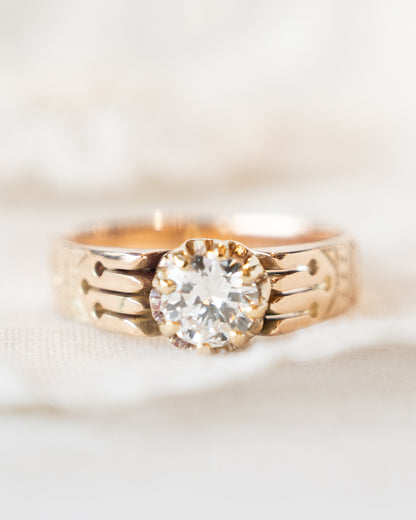 .65 Victorian Diamond Engagement Ring in 14k Rose Gold