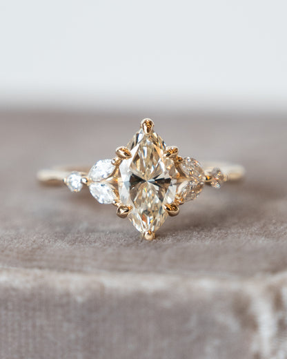 1.20 Marquise Diamond Engagement Ring in 14k Yellow Gold