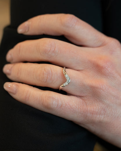 .18 Diamond Contour Wedding Band in 14k White Gold