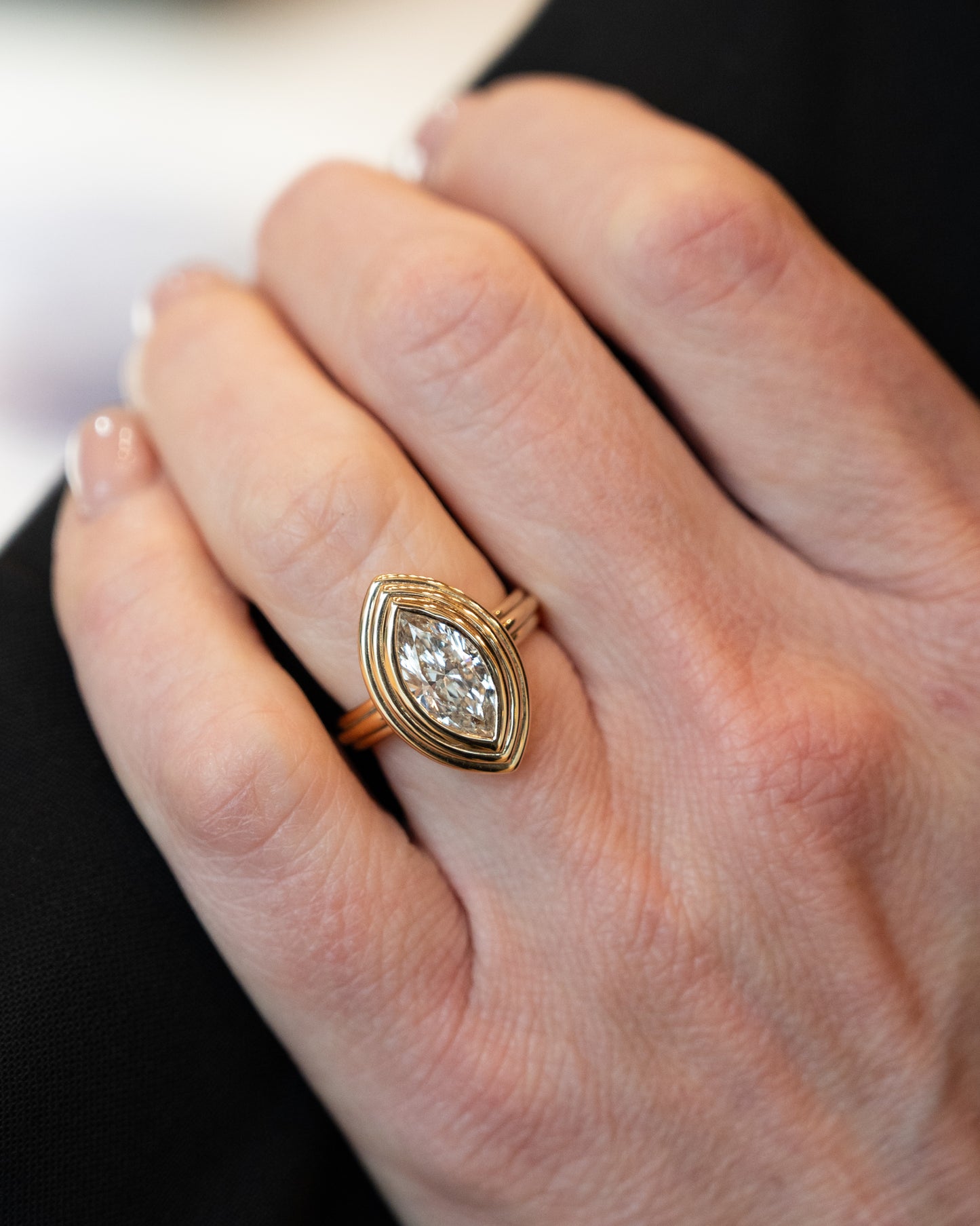 2 Carat Marquise Diamond Solitaire Engagement Ring 18k