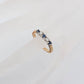 Modern Five Stone Diamond and Sapphire Cocktail Ring in 14k Yellow Gold