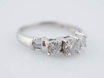 Engagement Ring Modern 1.15 Round Brilliant Cut Three Stone Diamond Engagement Ring in Platinum