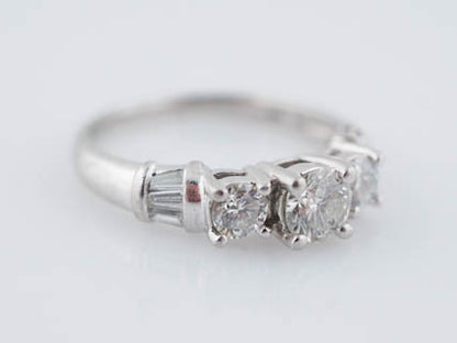 Engagement Ring Modern 1.15 Round Brilliant Cut Three Stone Diamond Engagement Ring in Platinum