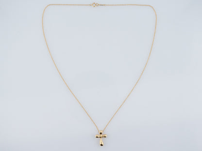 Tiffany and Co 18 karat Yellow Gold Cross Necklace Originally Designed By Elsa Perretti