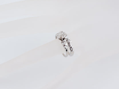 Engagement Ring Modern .25 Marquise Cut Diamond & Matching Diamond Wedding Band in 14k White Gold