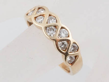 Modern .50 Carat Wide Diamond Band Cocktail Ring Set in 14 kt Yellow Gold