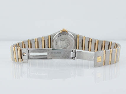 Omega Constellation Ladies 18K Gold Full Bar & Stainless Steel Watch Mother  of Pearl Dial