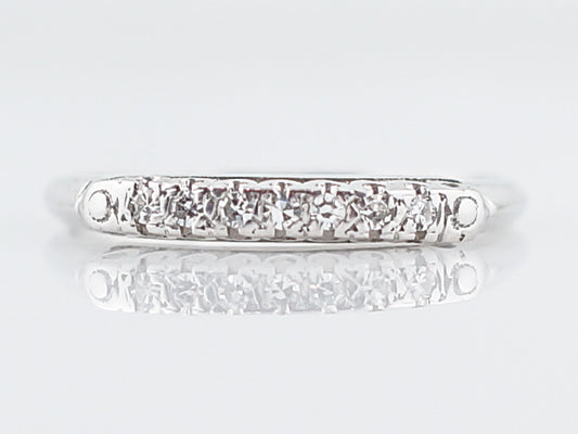 Antique Wedding Band Art Deco .08 Single Cut Round Diamond in 18k White Gold