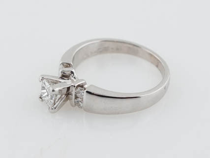 Engagement Ring Modern .40ct Princess Cut Diamond in 14k White Gold