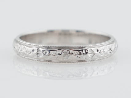 Antique Wedding Band Art Deco in 18k White Gold