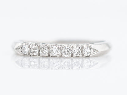Antique Wedding Band Art Deco .21 Single Cut Diamond in Platinum