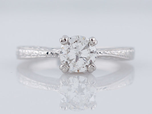 Engagement Ring Art Deco Inspired .63ct Transitional Cut Diamond in Platinum