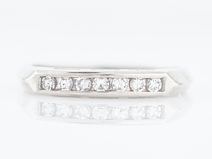 Antique Wedding Band Art Deco .21 Single Cut Diamond in 14k White GoldComposition: PlatinumTotal Diamond Weight: .21 ctTotal Gram Weight: 2.60 g