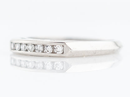 Antique Wedding Band Art Deco .21 Single Cut Diamond in 14k White Gold