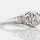 Antique Engagement Ring Art Deco .31 Transitional Cut Diamond in 18k White Gold