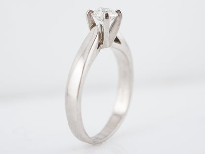 Engagement Ring Modern .50 Round Brilliant Cut Diamond in 18k White Gold
