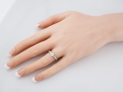 Engagement Ring Modern .50 Round Brilliant Cut Diamond in 18k White Gold