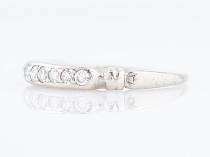 Antique Wedding Band Art Deco .21 Single Cut Diamonds in 18k White Gold