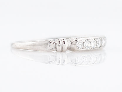 Antique Wedding Band Art Deco .21 Single Cut Diamonds in 18k White Gold