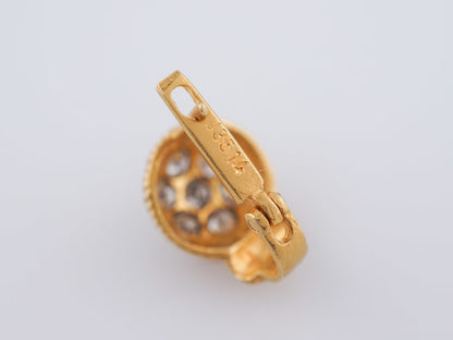 Modern .98 carat Pave Diamond Earrings in 18 karat Yellow Gold