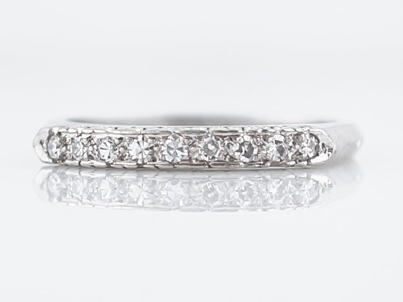 Antique Wedding Band Art Deco .27 Single Cut Diamonds in Platinum
