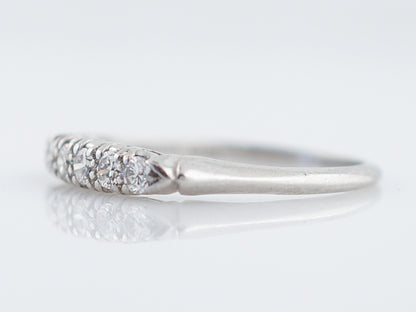 Wedding Band Mid-Century .24 Round Brilliant Diamonds in Platinum