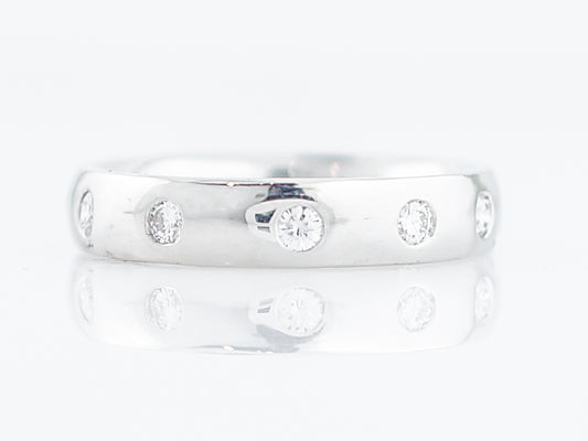 Wedding Band Modern .55 Round Brilliant Cut Diamonds in Platinum