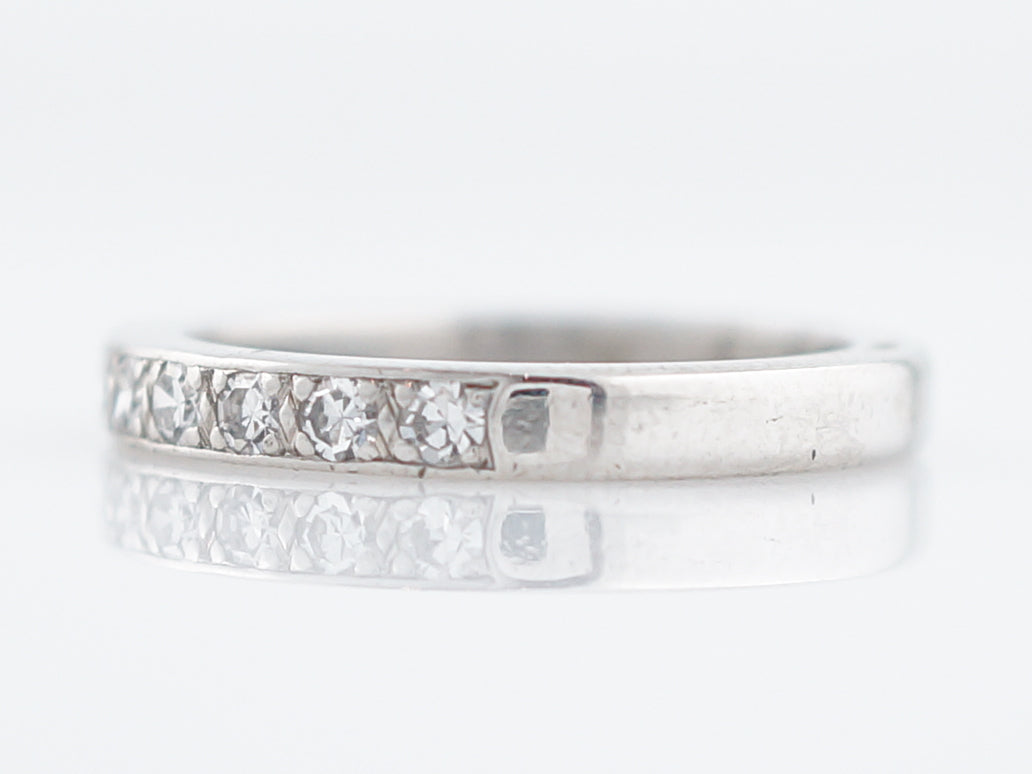 Antique Wedding Band Art Deco .15 Single Cut Diamonds in Platinum