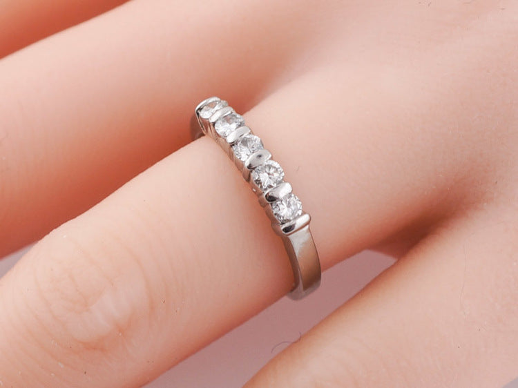 Wedding Band Modern .30ct Round Brilliant Diamonds in Platinum