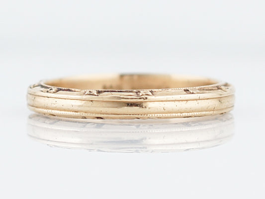 Vintage Wedding Band Retro in 14k Yellow Gold